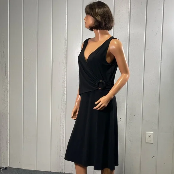 AGB | Dresses | Agb Womens Black Plunge Neckline Dress Sz 6 | Poshmark